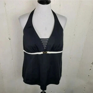 Tropical Escape 18 blk/white tankini top LNC‎